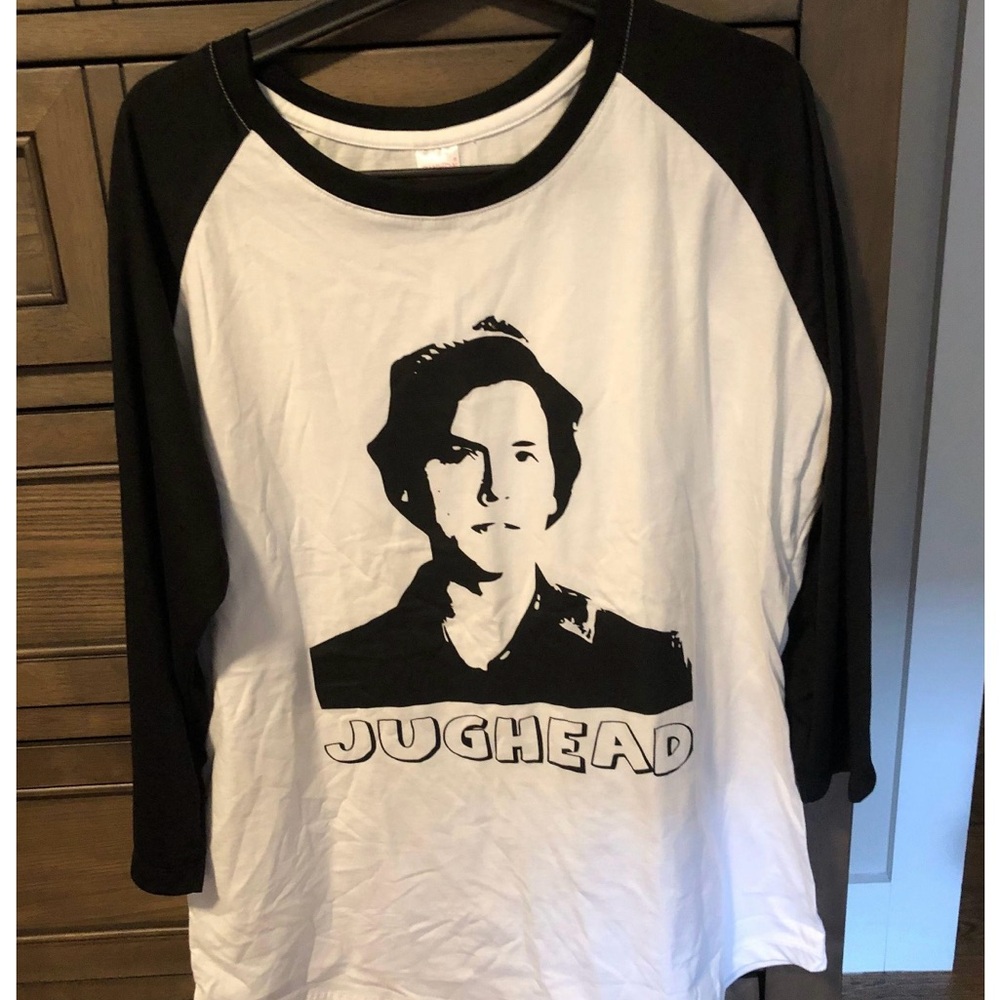 Black and White Jughead Graphic Raglan Tee